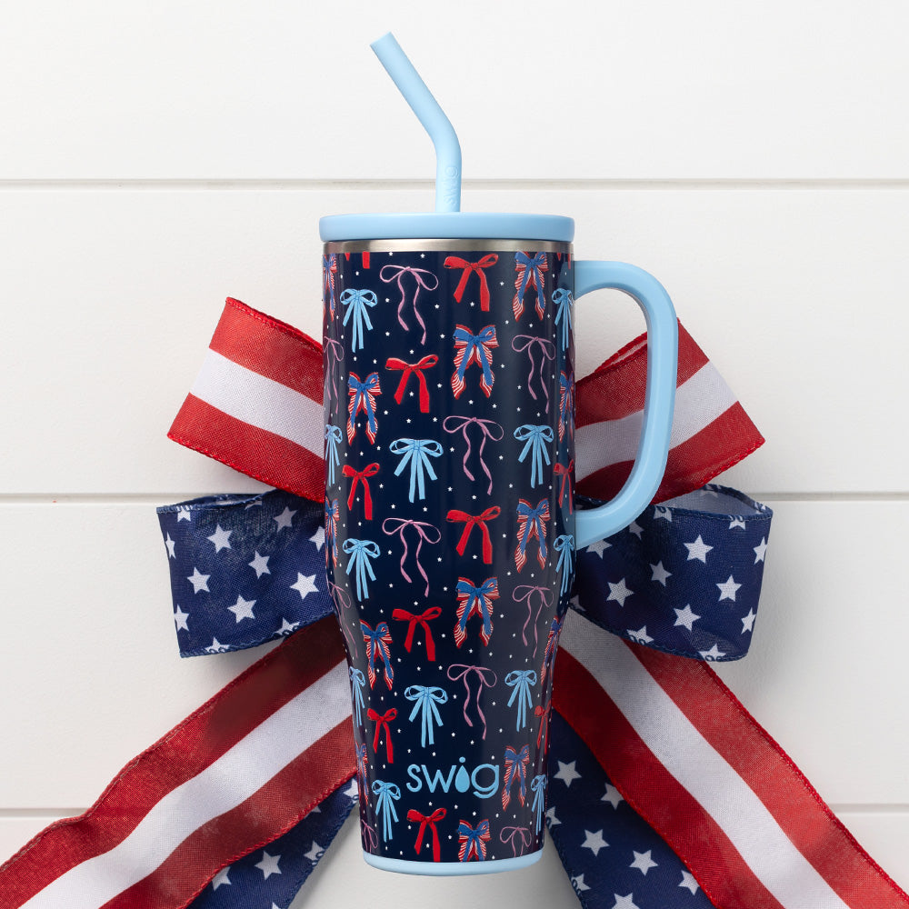 Miss Independence Mega Mug 40oz - Large Insulated Tumbler with Lid & Straw - Perfect for Coffee, Tea & Cold Drinks - Great for Office, Travel & Outdoor Adventures