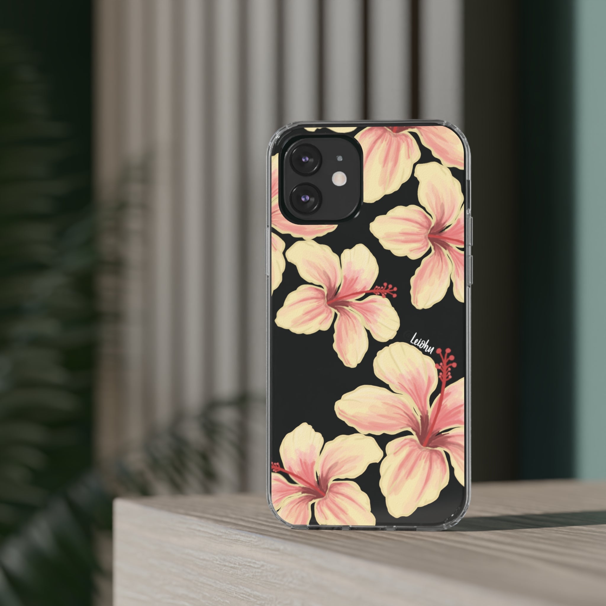 Premium Clear Hibiscus Ke'oke'o Phone Case - Shatterproof Protective Cover for iPhone & Samsung - Perfect for Beach, Travel & Everyday Use