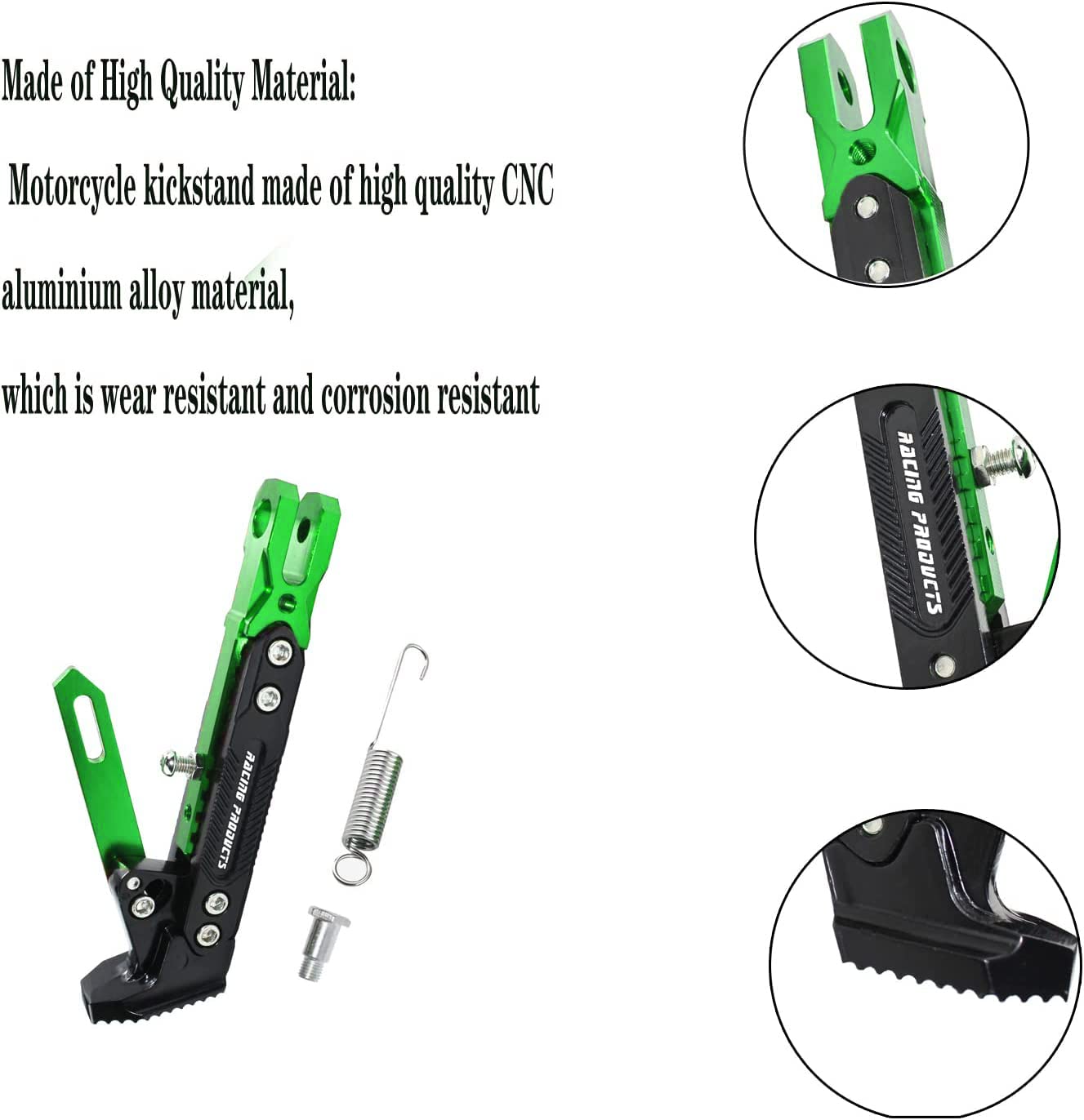 Universal Motorcycle Kickstand - CNC Aluminum Alloy Adjustable Side Stand for Scooters, Pit Bikes & Motocross | Durable Foot Support for Parking & Maintenance