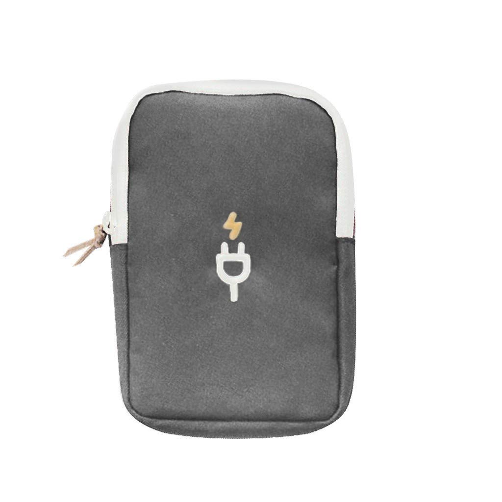 Waterproof Travel Electronics Organizer Case - Hard Shell Charger & Cable Storage Bag for Phones, Tablets, Accessories (Grey, One Size) - Perfect for Camping, Business Trips & Daily Commute