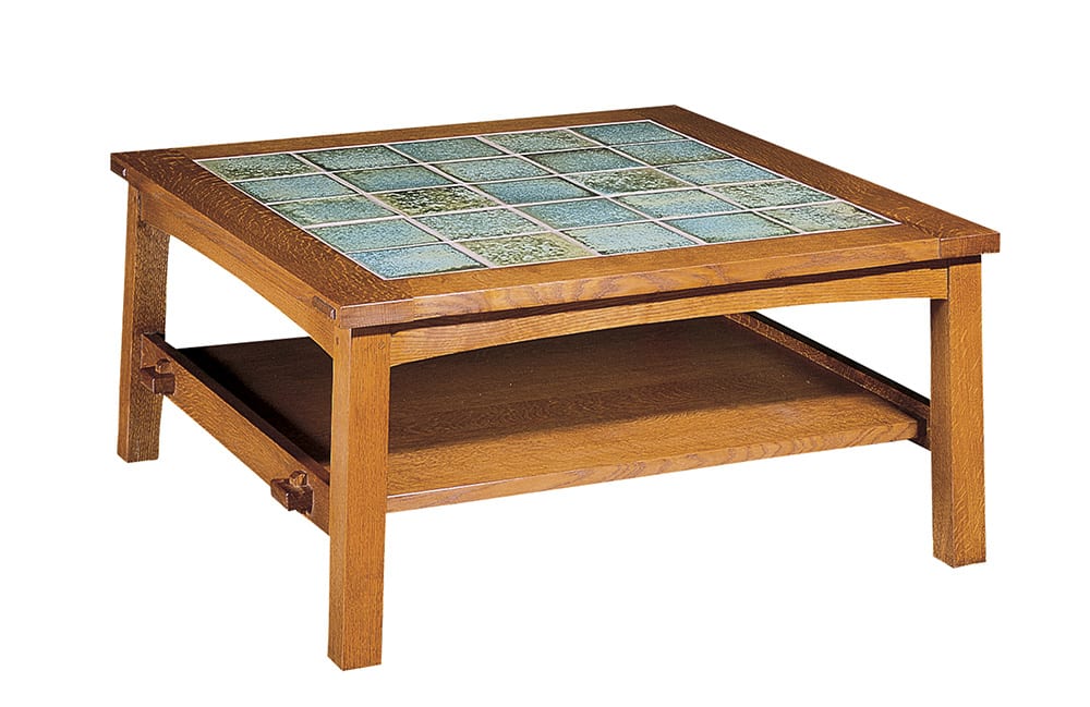 Modern Tile Top Cocktail Table - Stylish Round Coffee Table for Living Room, Patio & Outdoor Decor - Perfect for Entertaining Guests & Relaxing