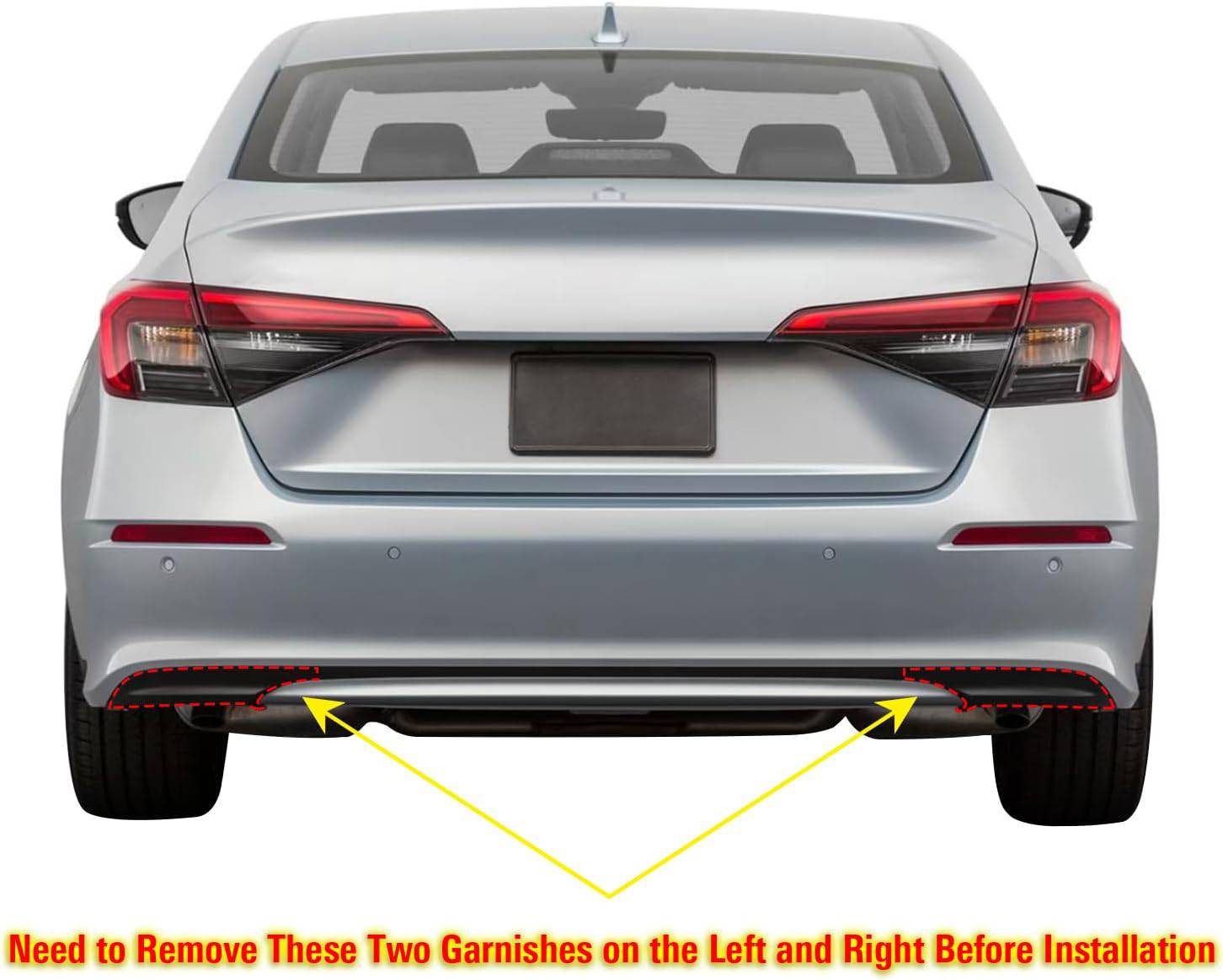 2022-2024 Honda Civic FE C-Style Rear Bumper Lip Diffuser - Carbon Fiber Rear Diffuser for Sporty Look - Perfect for Street Racing & Car Shows