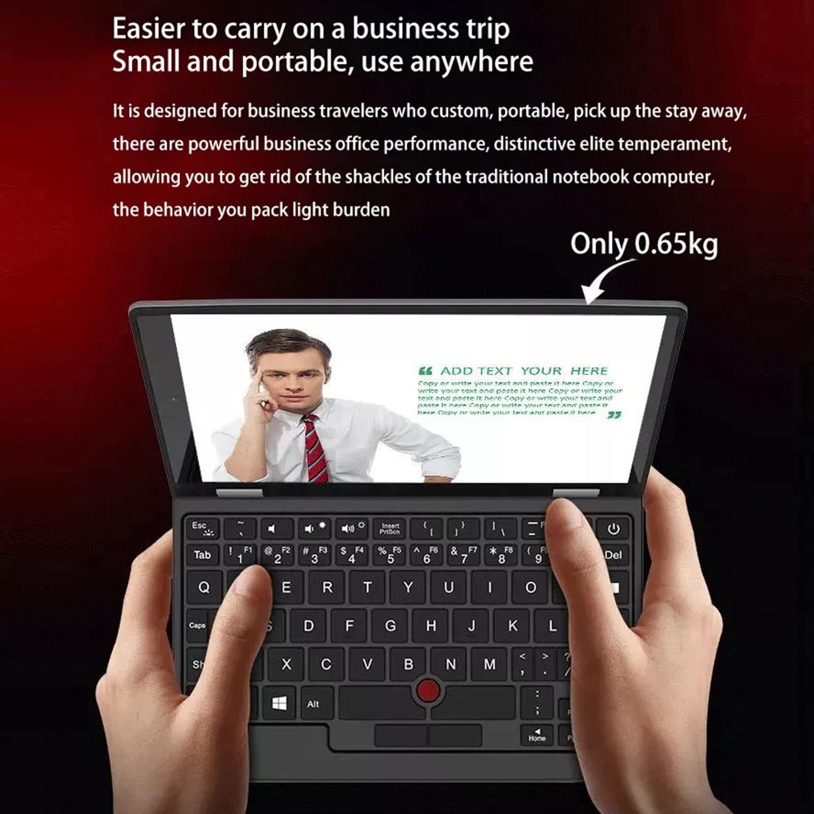 7 Inch Mini Portable Laptop - 12GB RAM & Intel J4105 CPU | Dual Band 2.4G/5G WiFi | Full Size Keyboard | Windows 10/11 Compatible (512GB SSD) | Perfect for Travel, Business & Remote Work