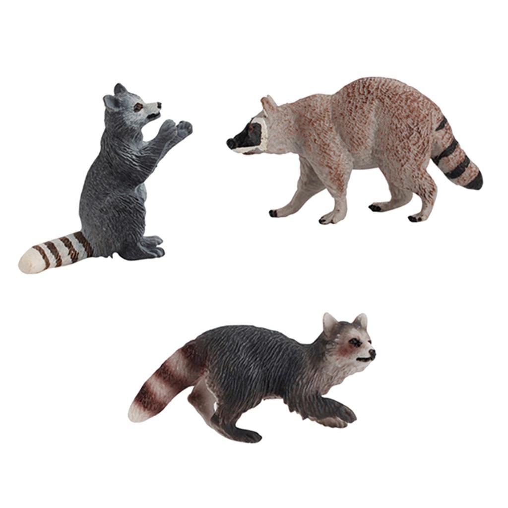 Realistic Plastic Raccoon Figurine - Zoo Animal Toy Collection - Perfect for Kids Party Favors, Birthday Gifts & Educational Play - Great for Jungle Themed Decor, Animal Lovers & STEM Learning Activities