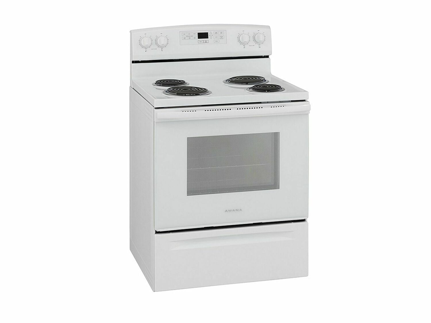 Amana ACR4503SFW 30 Inch White Electric Range with Self-Cleaning Option - Perfect for Modern Kitchens & Home Cooking