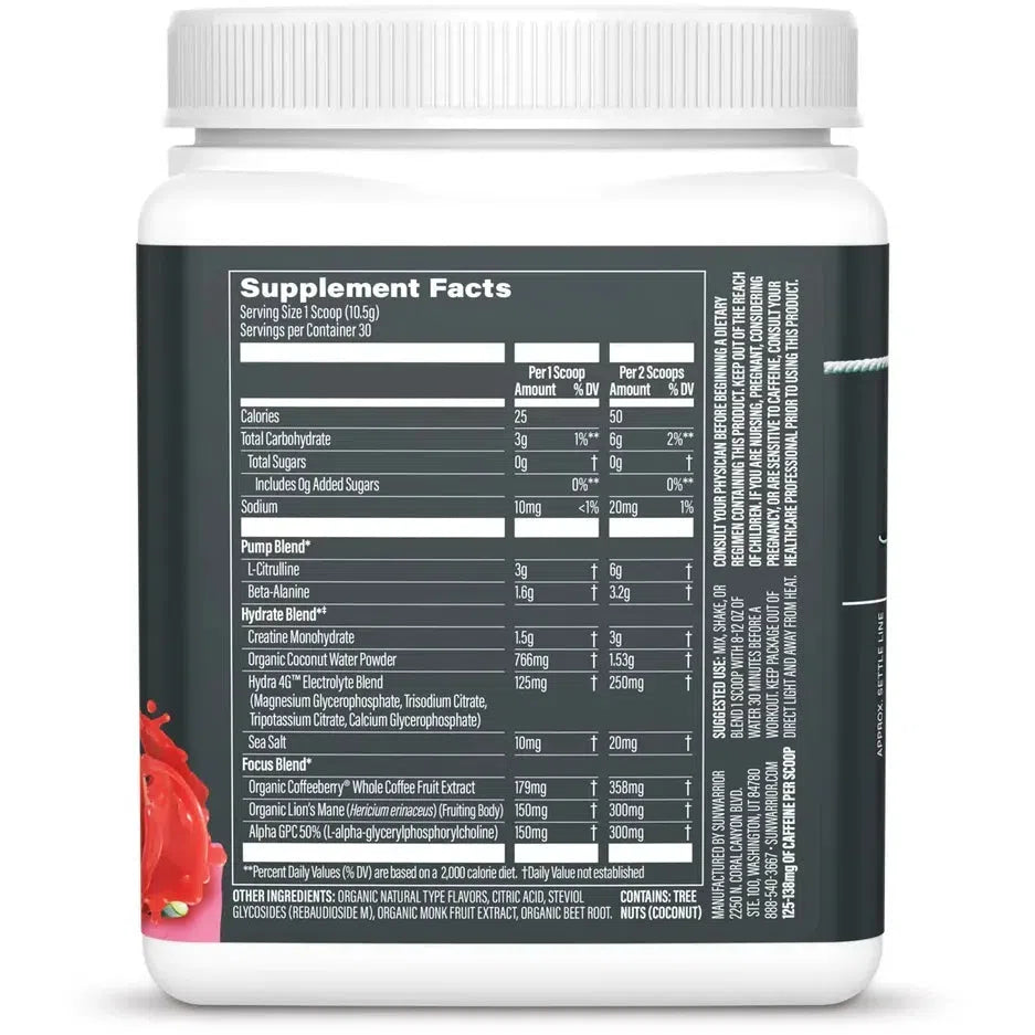 Sunwarrior Sport Active Pre Workout Powder - Vegan Plant-Based Energy Booster for Athletes & Fitness Enthusiasts | Supports Endurance, Focus & Muscle Performance | Ideal for Gym, Running & CrossFit Training