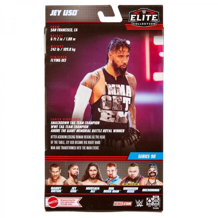 WWE Elite Collection Series 90 Jey Uso Action Figure - Authentic Wrestling Collectible for Display & Play - Perfect for Fans, Collectors & Gift Giving