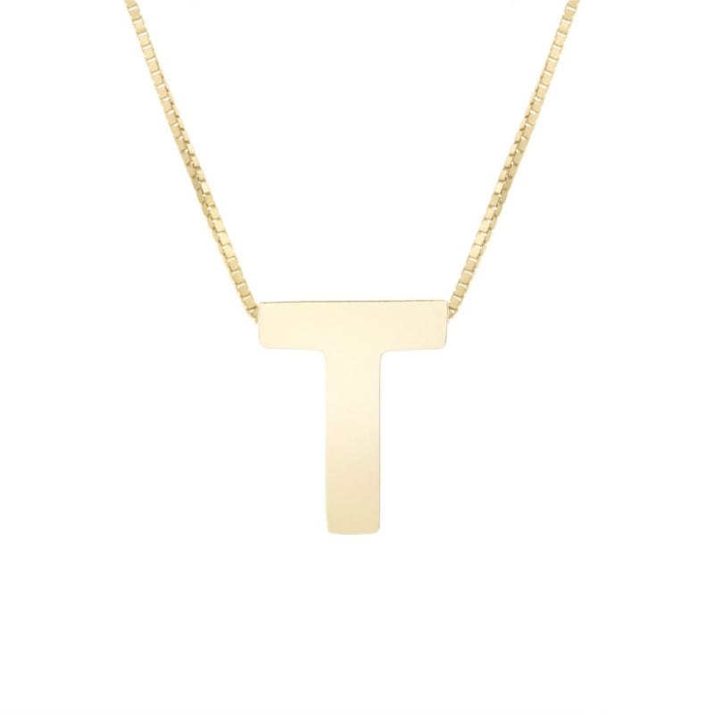 14K Gold Block Letter Initial Necklace - Personalized Monogram Pendant for Women - Perfect for Birthdays, Anniversaries & Gifts