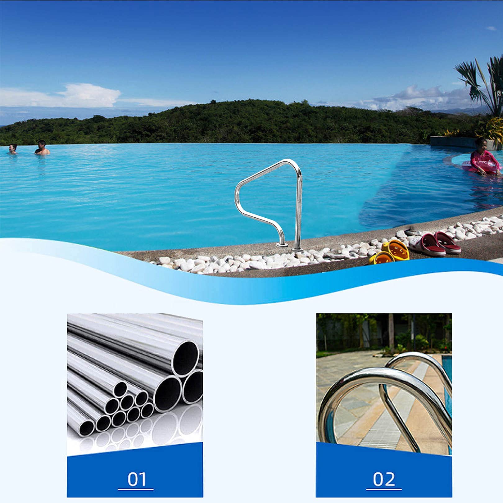 Stainless Steel Pool Hand Rail 31.5