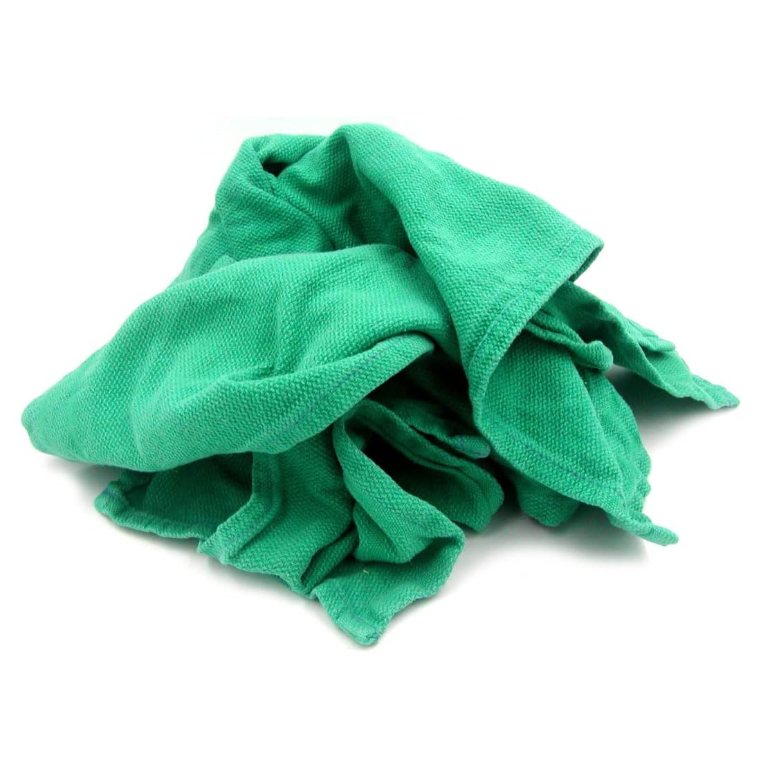**A&A Premium Recycled Green Surgical Huck Towel Rags – Non-Streaking, Lint-Free Multi-Purpose Cleaning Cloths – 10 Pound Box – Ideal for Hospitals, Garages & Household Cleaning**