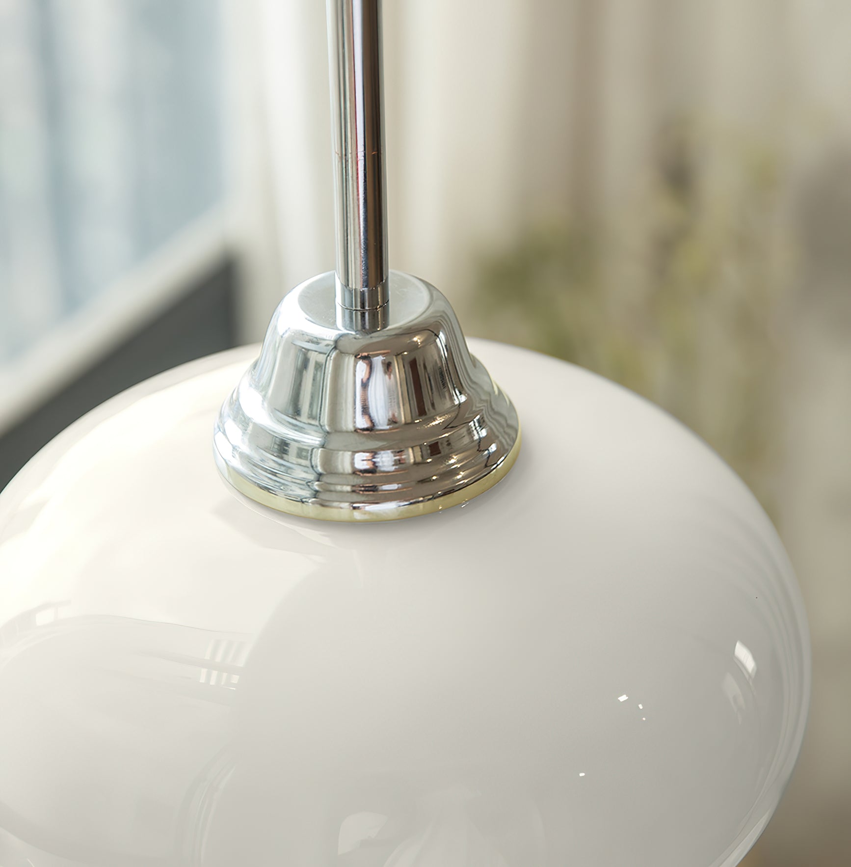 Modern Cream Glass Pendant Light - Elegant Hanging Chandelier for Kitchen Island, Dining Room & Bedroom Lighting - Dimmable LED Ceiling Fixture with Frosted Shade