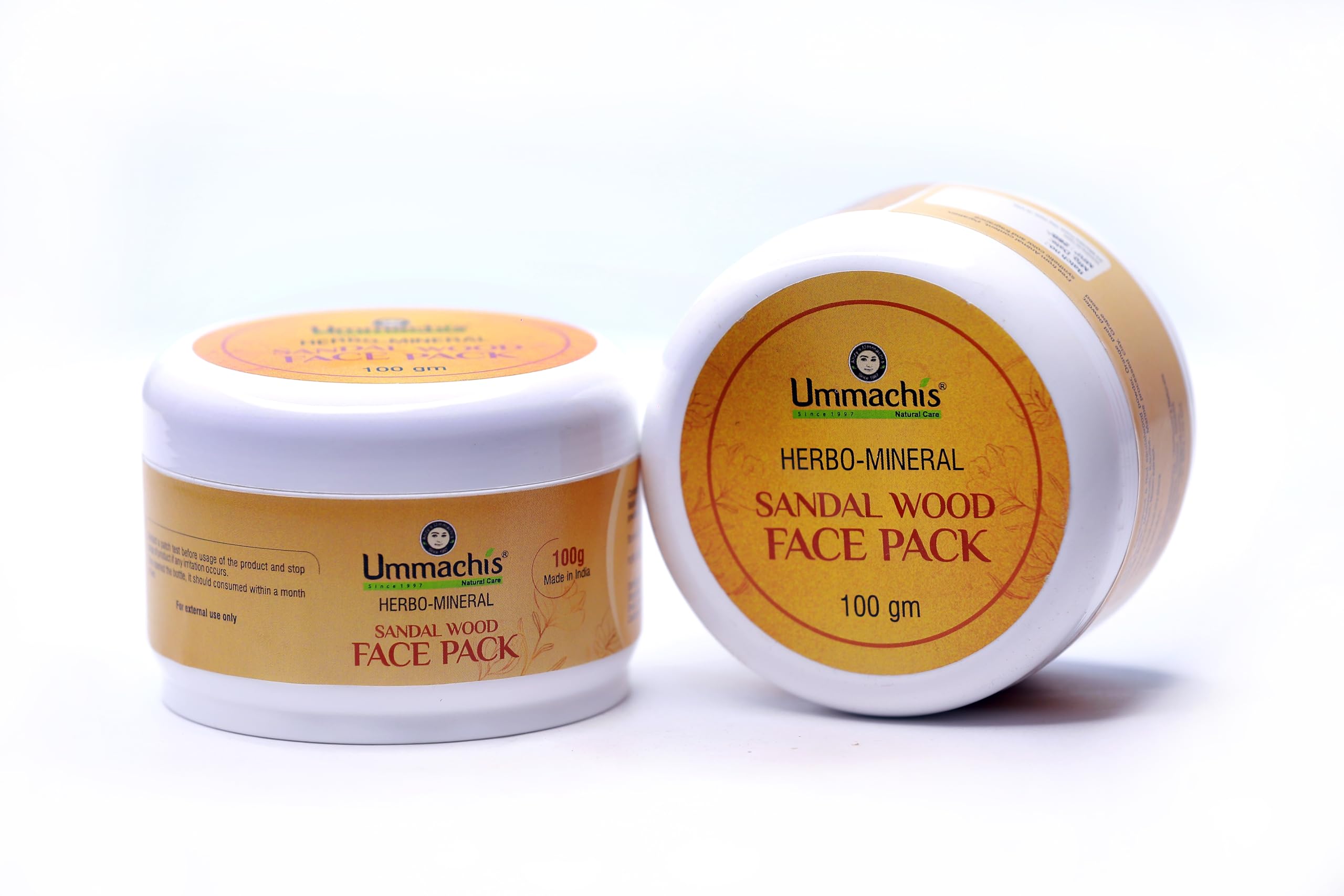 Ummachis Naturals Sandalwood Face Pack for Glowing Skin - Organic & Natural Facial Treatment for Acne, Dark Spots & Skin Brightening - Perfect for Daily Skincare Routine & Spa Day at Home