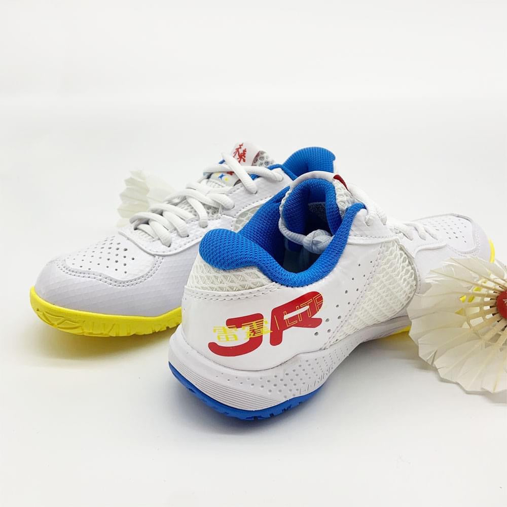 Li Ning Thunder Badminton Shoes for Kids - Breathable Lightweight White & Blue AYTT014-3 - Perfect for Indoor Sports & School PE Classes