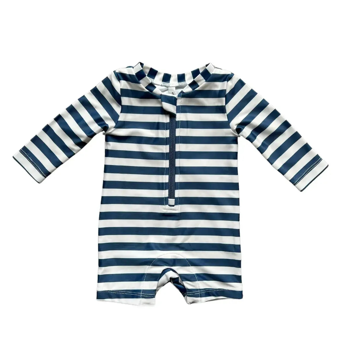 Babysprouts Baby Rash Guard Swimsuit - UPF 50+ Sun Protection, Navy Stripe Design, Quick-Dry Swimwear for Toddlers & Infants - Perfect for Beach, Pool & Summer Water Activities
