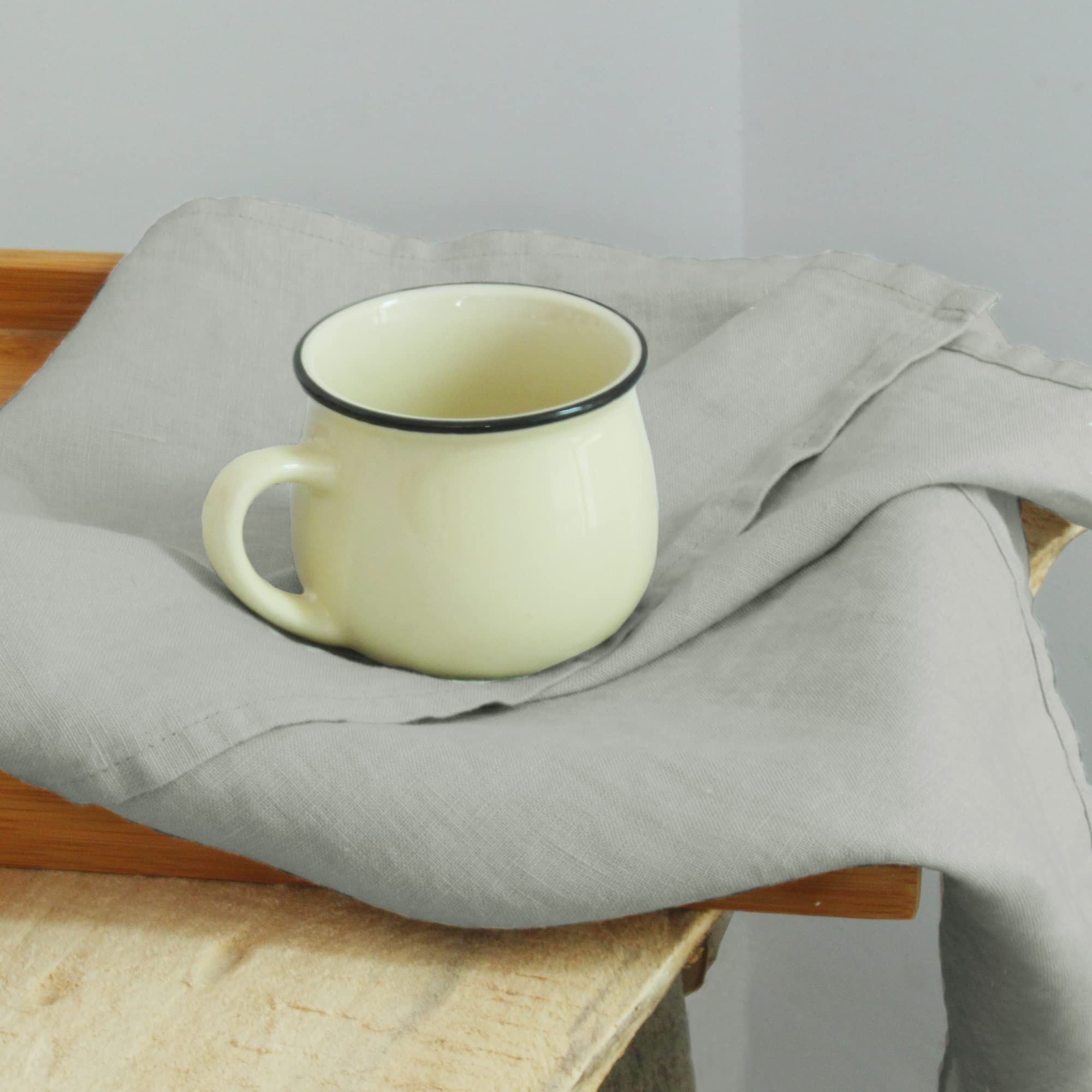Premium 100% European Flax Linen Kitchen Towels Set of 12 - 14