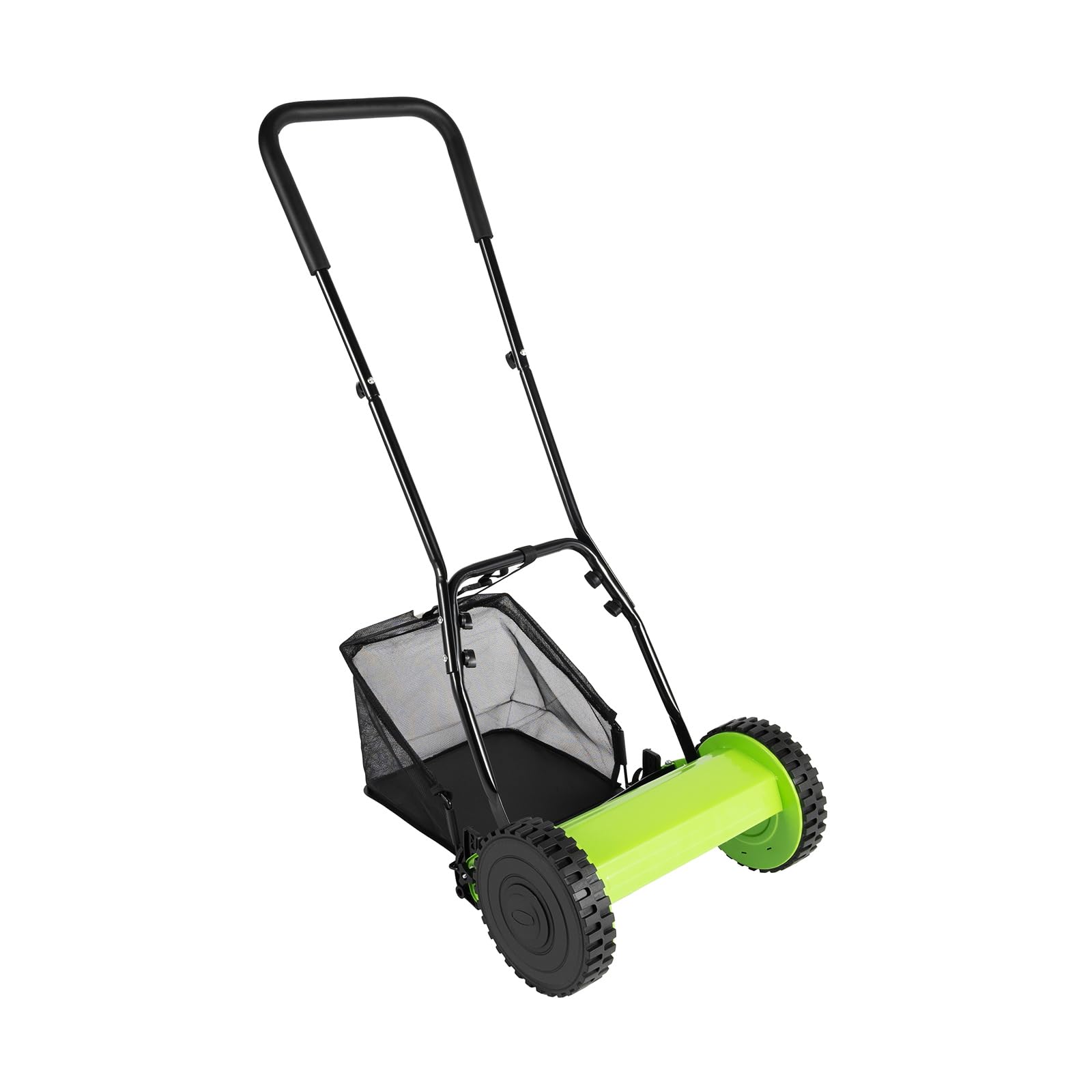 12-Inch Manual Push Reel Lawn Mower with 23L Grass Collection Bag - 5-Blade Push Lawn Sweeper for Small to Medium Yards - Eco-Friendly Manual Grass Catcher & Dethatcher - Perfect for Trimming, Edging & Maintaining Healthy Lawns (12-Inch Cutting Width)