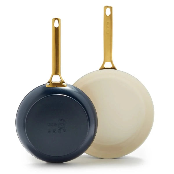 Green Pan Nonstick Cookware Set - 2-Piece Ceramic Coated Frying Pans for Healthy Cooking | Perfect for Sauteing, Frying & Omelets | Eco-Friendly & PFOA-Free