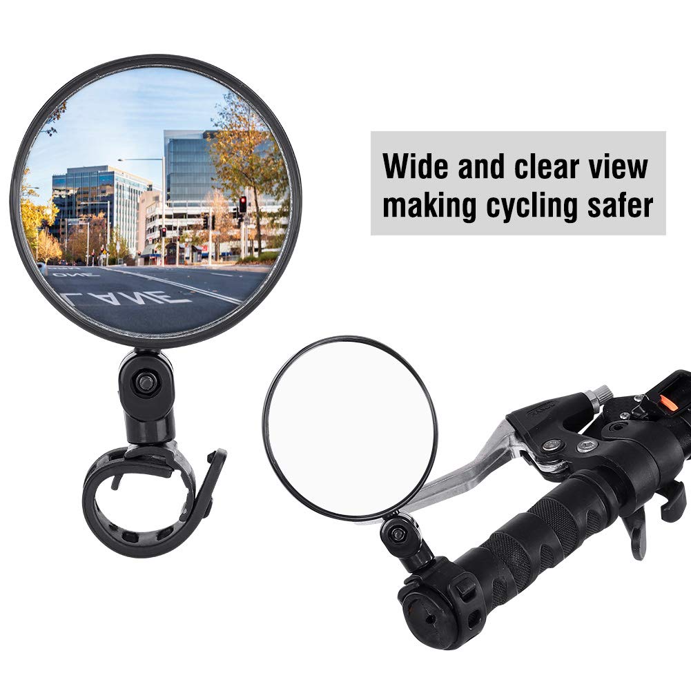 Adjustable Rotatable Bike Rear View Mirror - Handlebar Mounted Cycling Safety Mirror for Mountain & Road Bikes | Perfect for Commuting, Touring & Outdoor Adventures