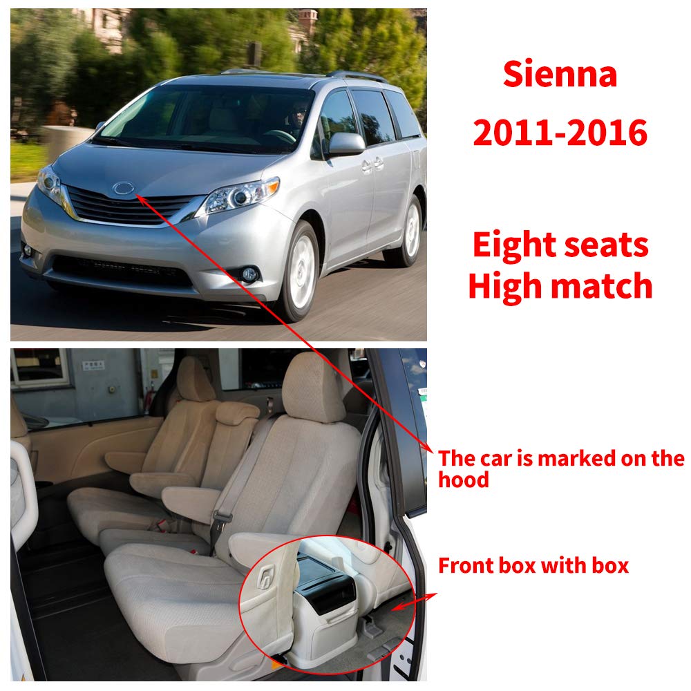 Premium All-Weather Floor Mats for Toyota Sienna 8-Seat (2011-2016) - Heavy Duty Non-Slip Car Floor Liners with Full Coverage Protection - Perfect for Family Road Trips & Daily Commuting