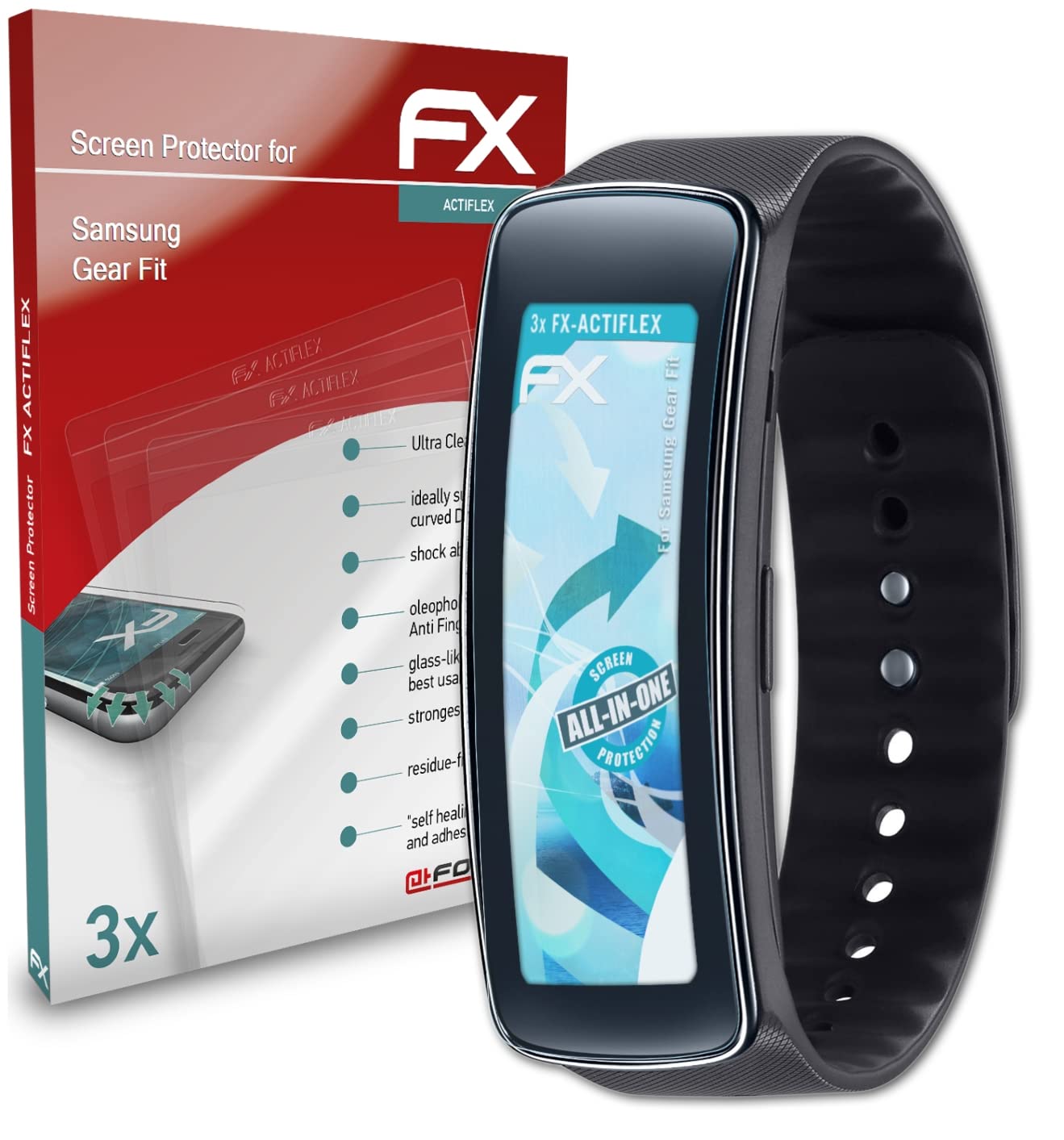 Samsung Gear Fit Screen Protector - 3 Pack Ultra Clear Flexible Film - Anti-Scratch & Bubble-Free Protection for Workouts & Daily Use
