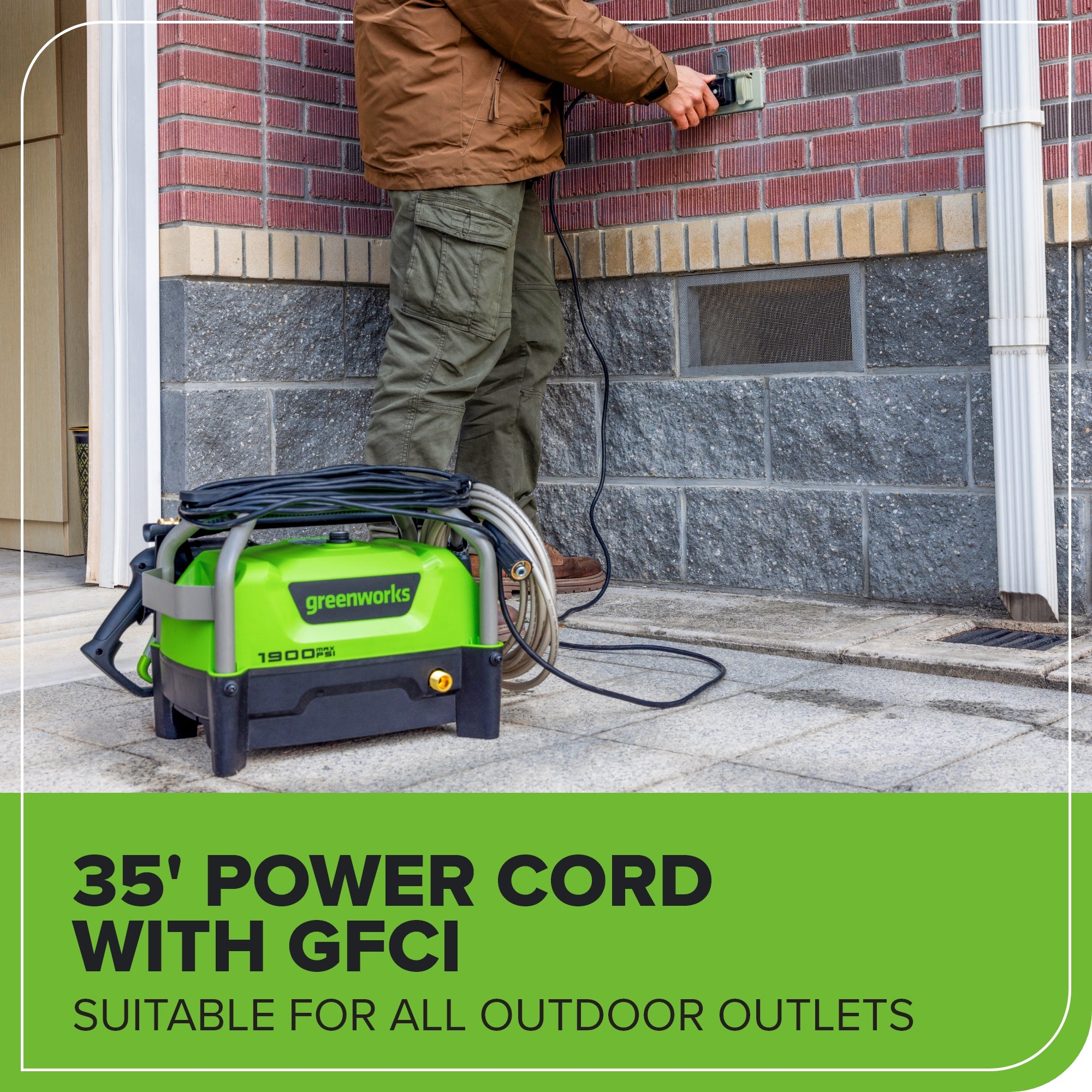 1900 PSI 1.2 GPM Portable Electric Pressure Washer - Lightweight Hand Carry Cold Water Power Cleaner for Home, Driveway, Deck, Patio, and Outdoor Cleaning