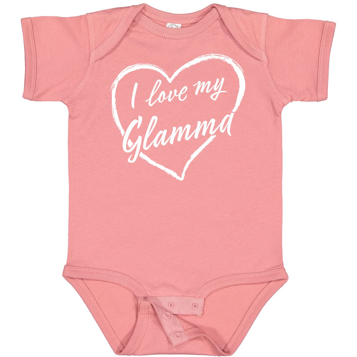 Inktastic I Love My Glamma White Chalk Heart Baby Bodysuit - Cute Outfit for Grandmother's Day, Family Photos & Special Occasions