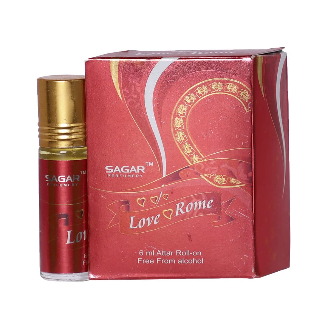 Premium Sagar Perfume Rose Attar - 6ML Roll On Essential Oil for Women & Men - Long Lasting Fragrance for Daily Wear, Meditation & Aromatherapy