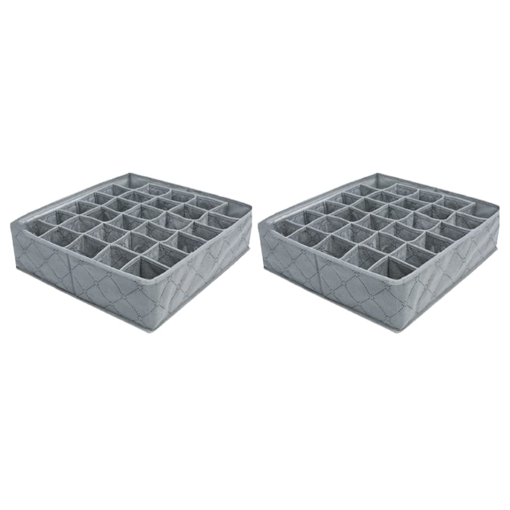 2-Pack Cabilock Underwear & Sock Organizer - Bamboo Charcoal Drawer Storage Box for Closet, Dresser & Travel - Keep Underwear, Socks & Ties Neatly Organized