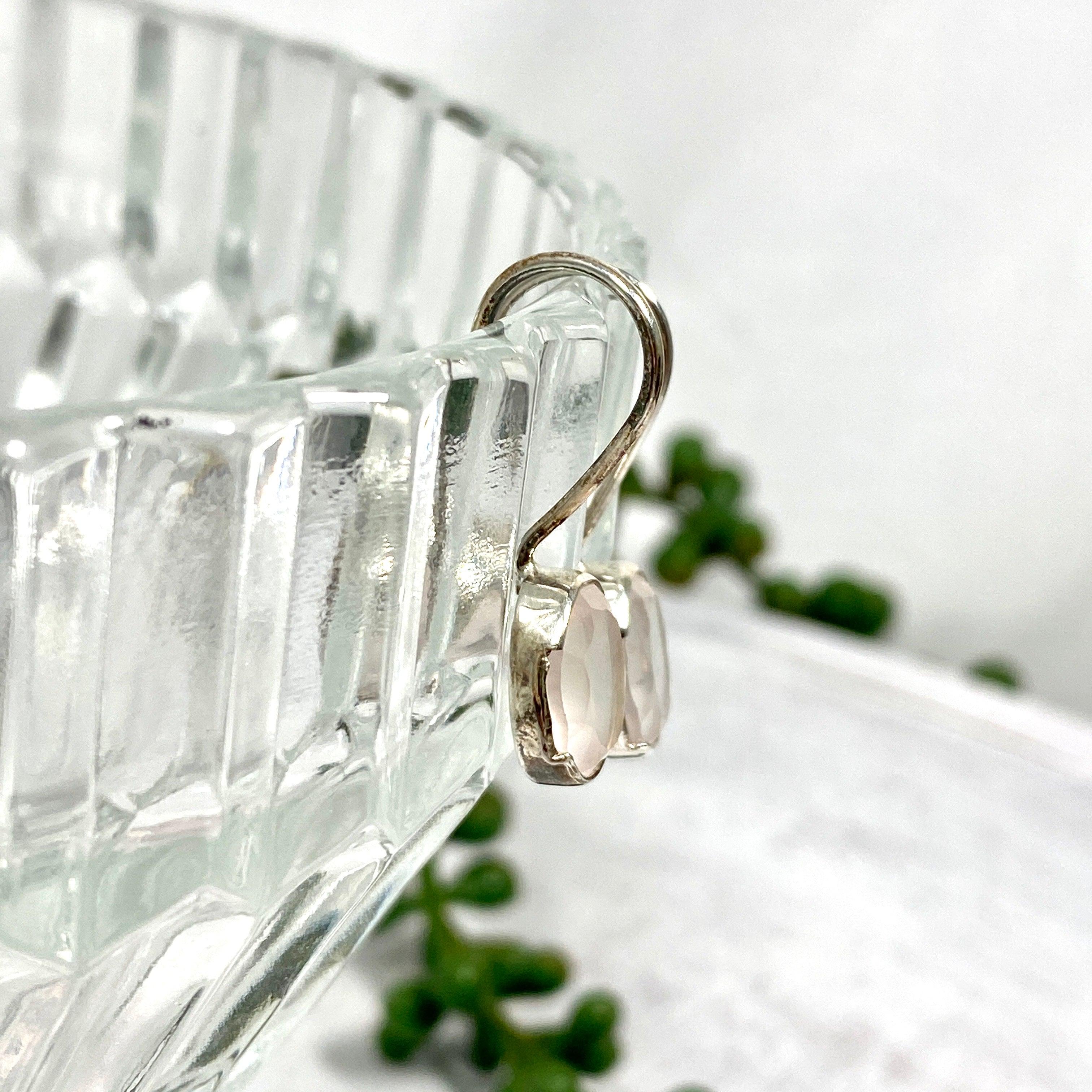 Rose Quartz Faceted Oval Earrings for Women - Elegant Gemstone Jewelry Gift for Her - Perfect for Weddings, Parties & Everyday Wear