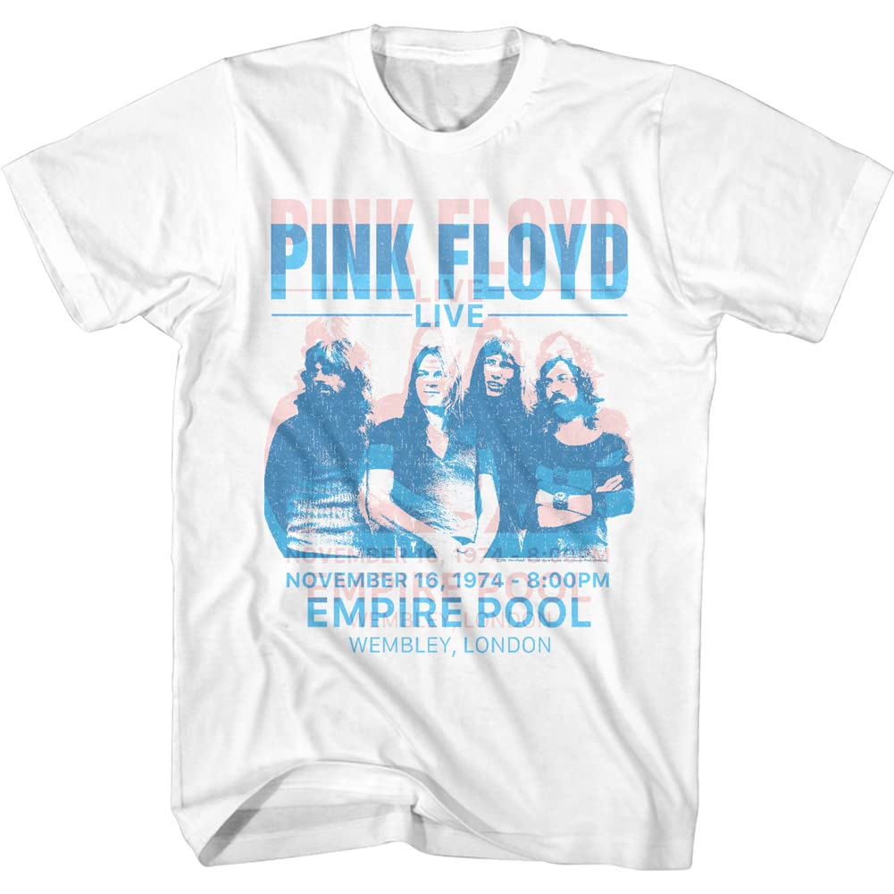 Pink Floyd 1974 Empire Pool Concert Vintage Double Print Rock Band T-Shirt for Music Fans & Concerts