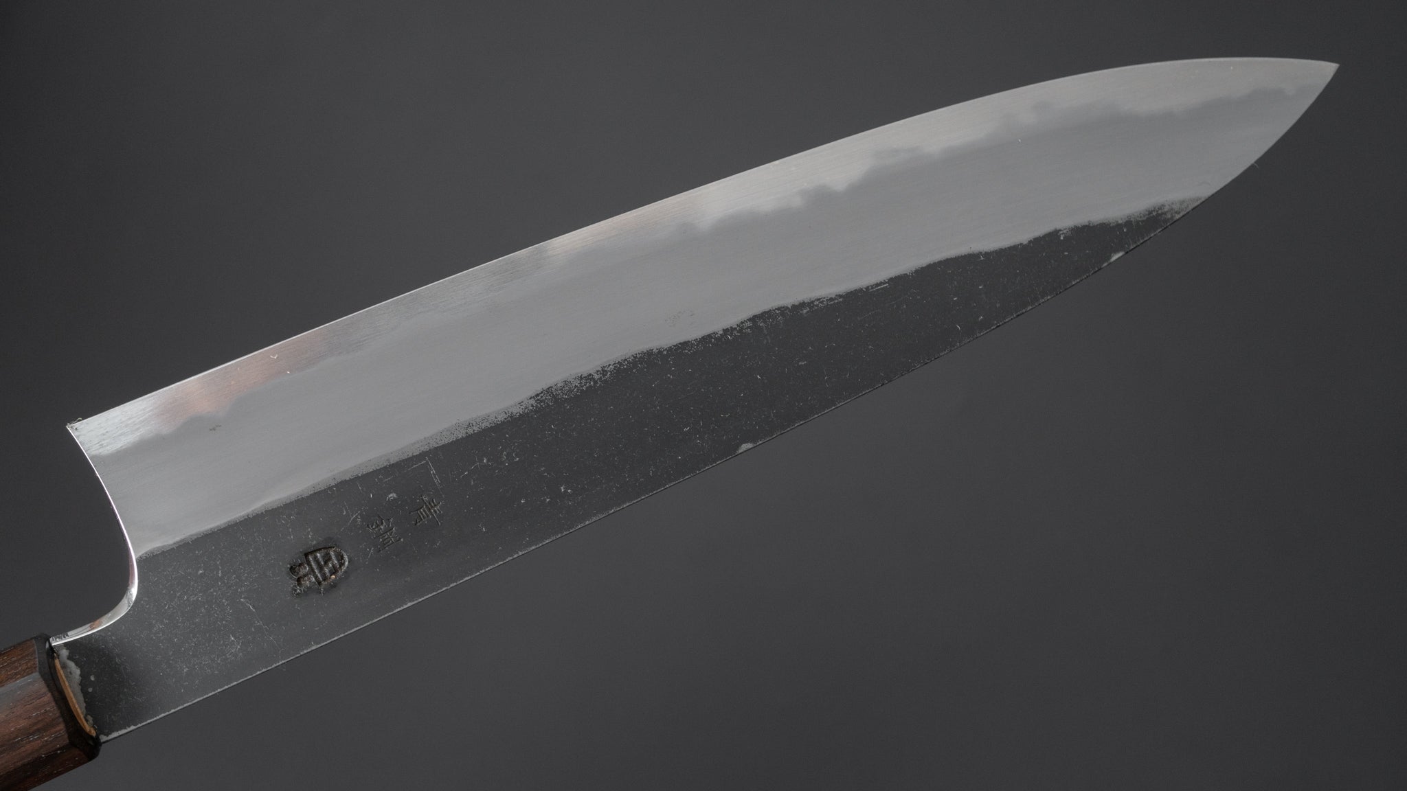Hitohira Togashi Blue #2 Kurouchi Gyuto 240mm Japanese Chef Knife with Cherry Wood & Ebony Handle - Perfect for Sushi, Meat Slicing & Precision Cooking