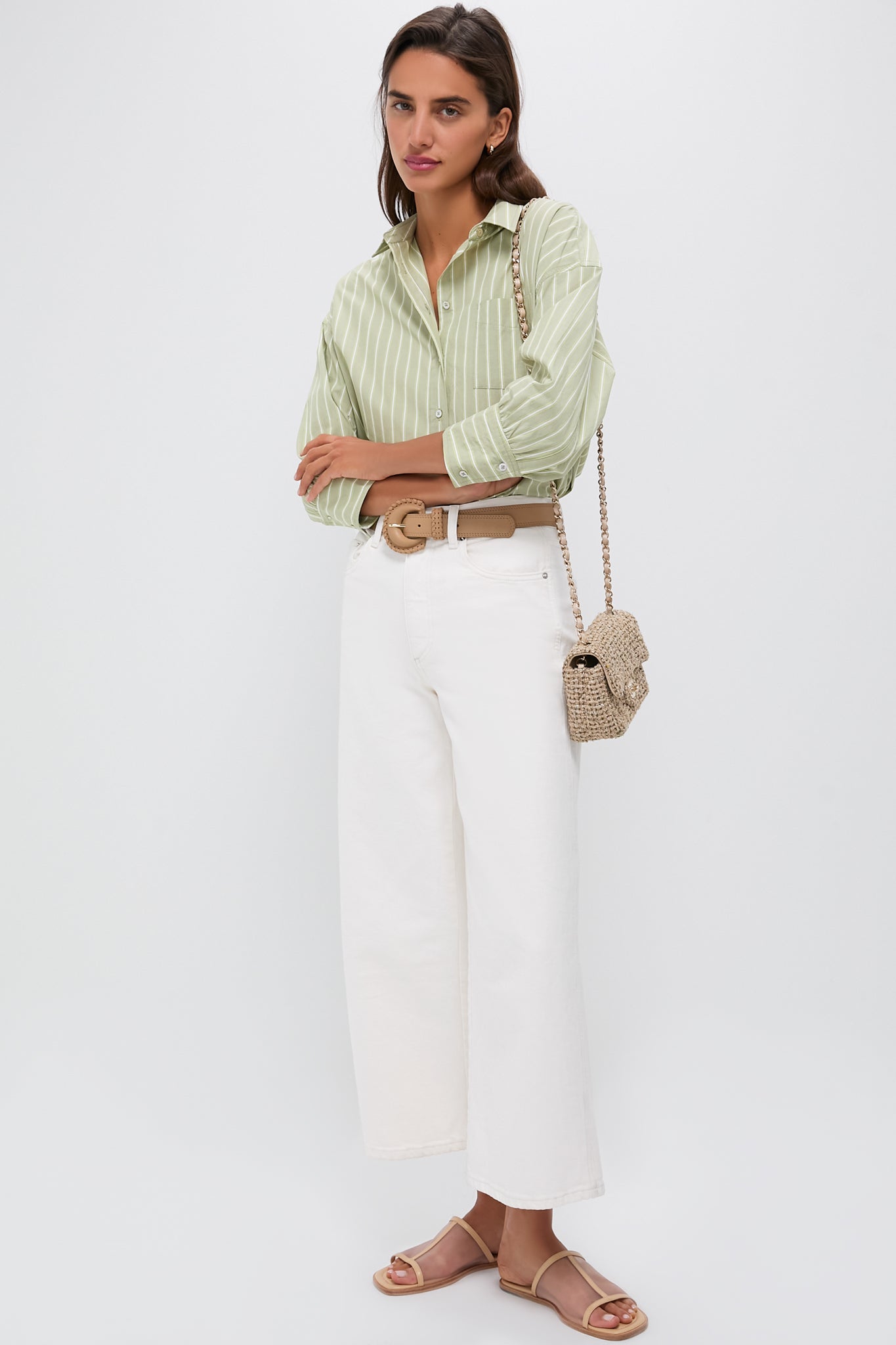 Bone Juliette Wide Leg Ankle Pants for Women - Comfortable High Waist Trousers for Work, Office & Casual Wear