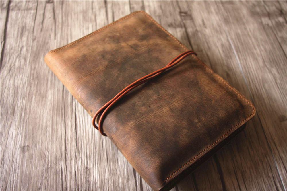 Vintage Leather Refillable Journal Cover - Handmade Genuine Leather Notebook Cover for Writing, Sketching & Travel - Perfect Gift for Writers & Artists