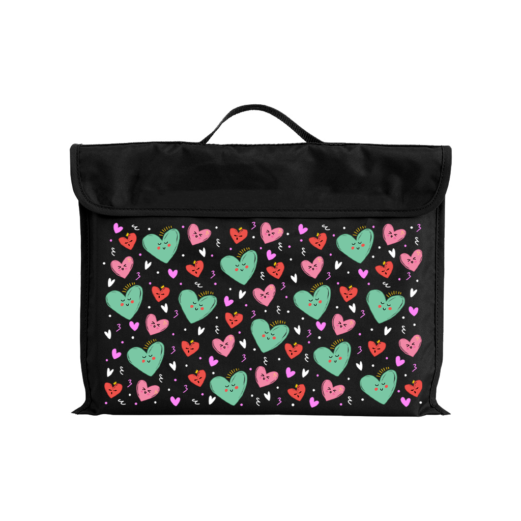 Sweet Hearts Eco-Friendly Reusable Library Book Bag - Perfect for School, Shopping & Groceries