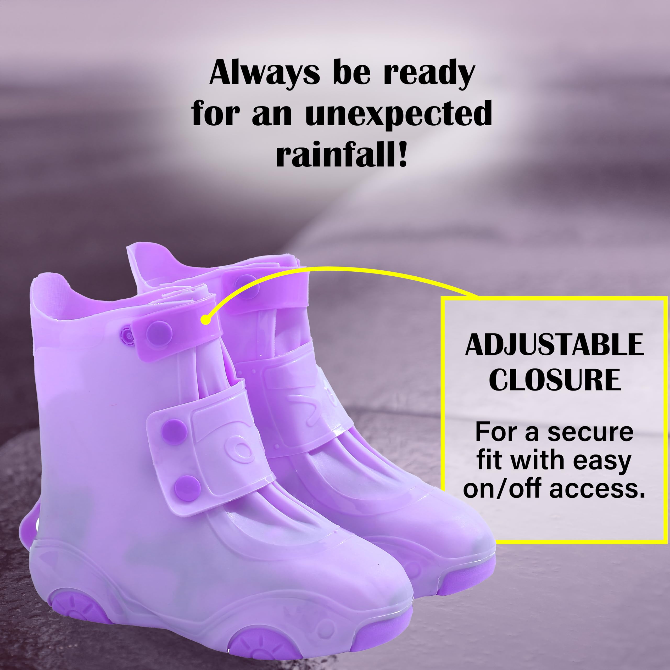 Waterproof Rain Shoe Covers for Kids - Reusable Galoshes & Overshoes for Boys and Girls - Perfect for School, Outdoor Play & Wet Weather Protection