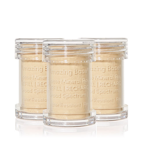 Jane Iredale Amazing Base Refill SPF 20/15 (3 Pack) - Mineral Makeup Foundation for Flawless Coverage | Perfect for Daily Wear & On-The-Go Touch Ups