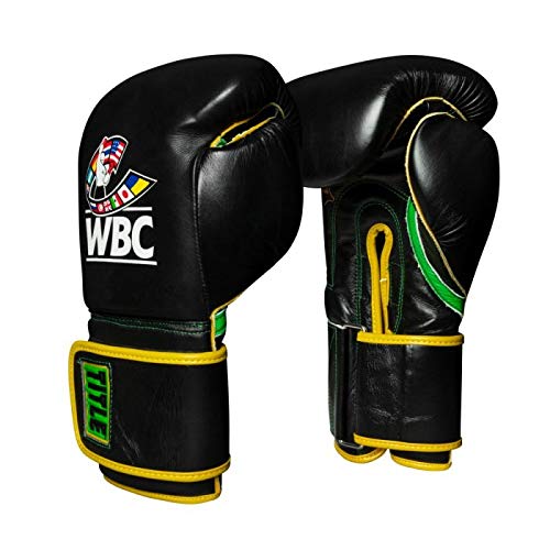 Title Boxing WBC Training Bag Gloves 12OZ - Premium Black & Green Boxing Gloves for Heavy Bag Workouts, Sparring & MMA Training | Ideal for Boxing Gyms, Home Workouts & Fitness Training