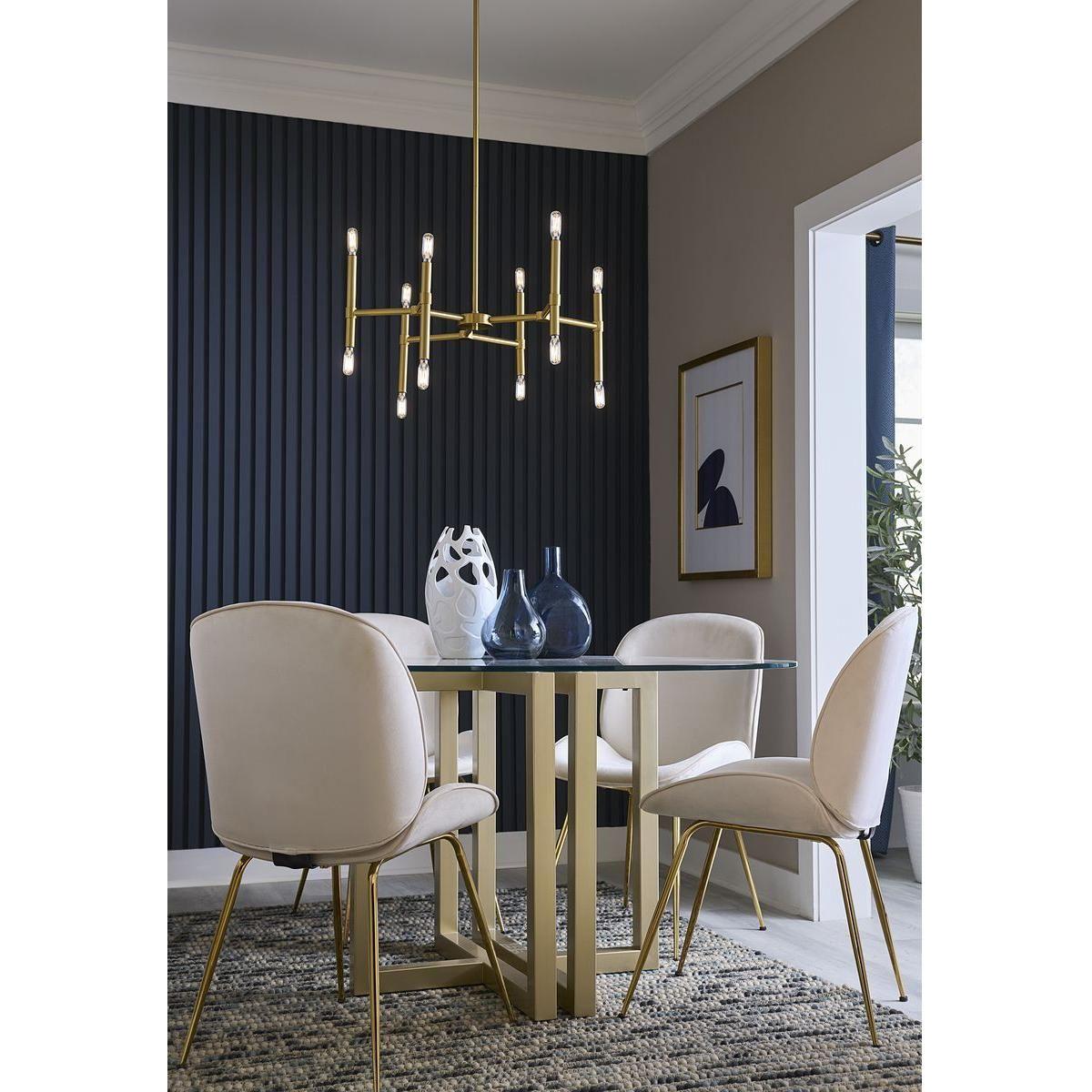 Arya 12-Light Modern Crystal Chandelier for Dining Room - Elegant Ceiling Light Fixture for Home Decor, Living Room & Bedroom Lighting
