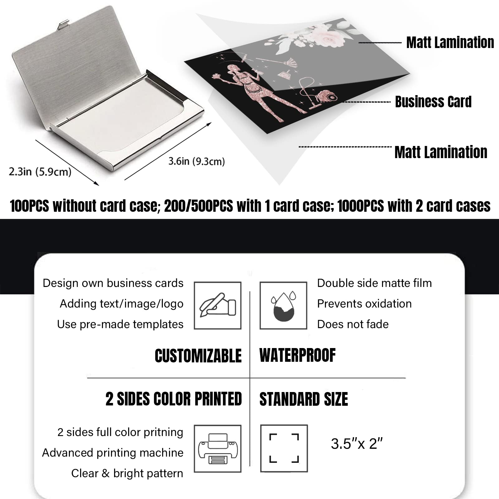 Custom Business Cards for Cleaning Services - Personalized with Your Logo | 3.5