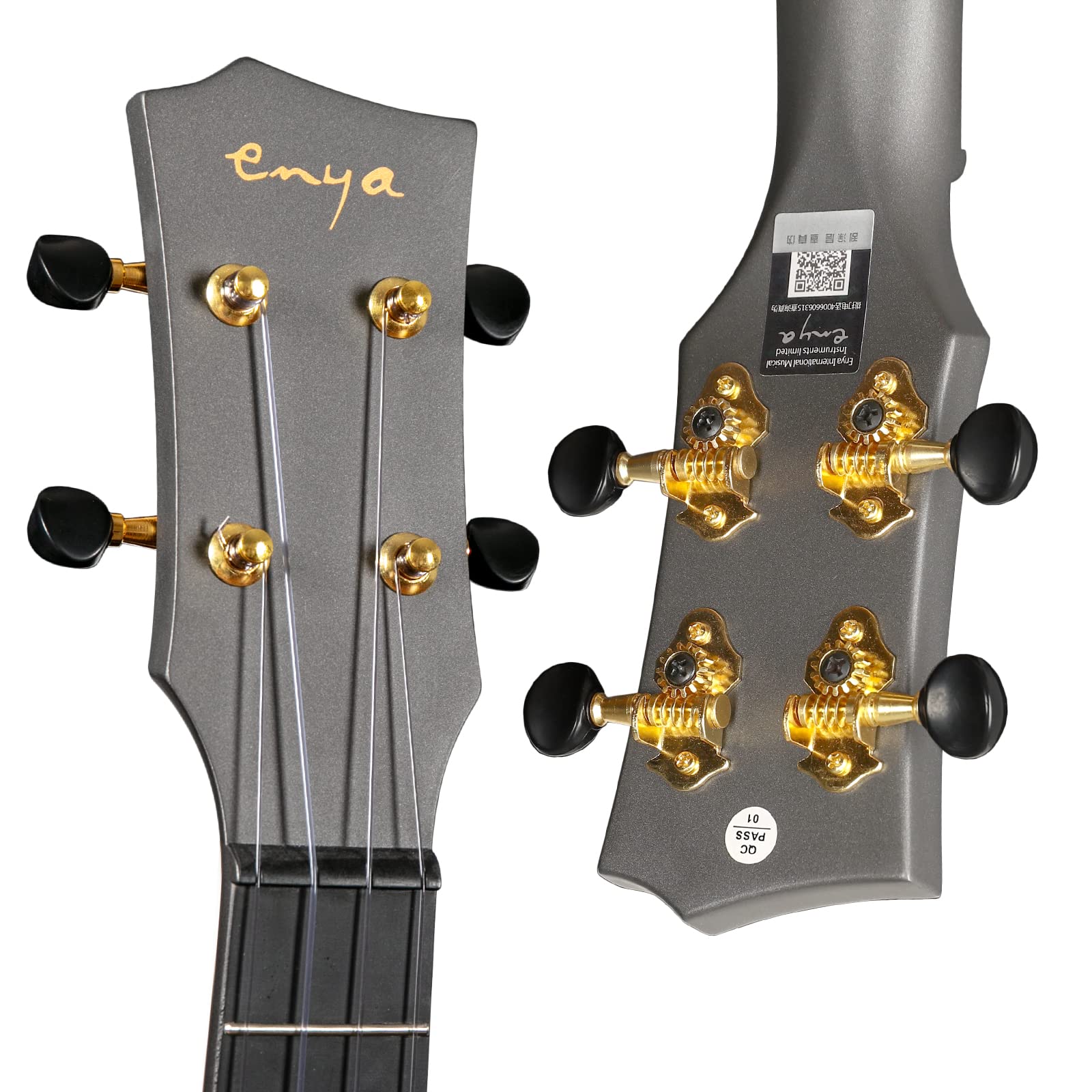 Enya Nova U Pro Black Tenor Ukulele 26 Inch - Carbon Fiber Travel Ukelele with Cutaway Design | Complete Beginner Bundle Kit (Case, Strap, Capo, Strings) | Perfect for Adults, Travel & Outdoor Performances