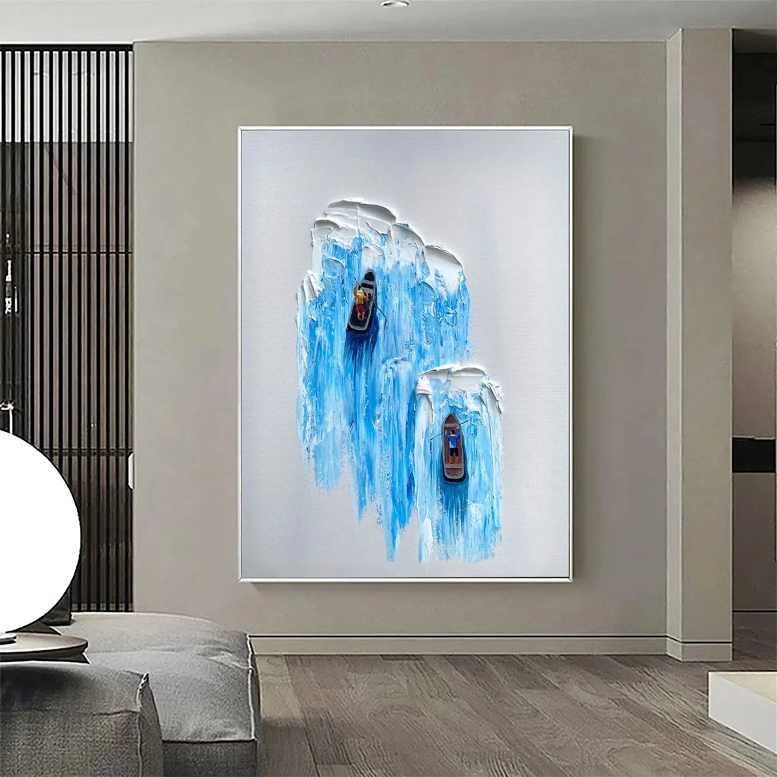 Ocean and Sky Painting #OS 127 - Handmade Canvas Wall Art for Home Decor, Office & Living Room - Coastal Landscape Seascape Artwork