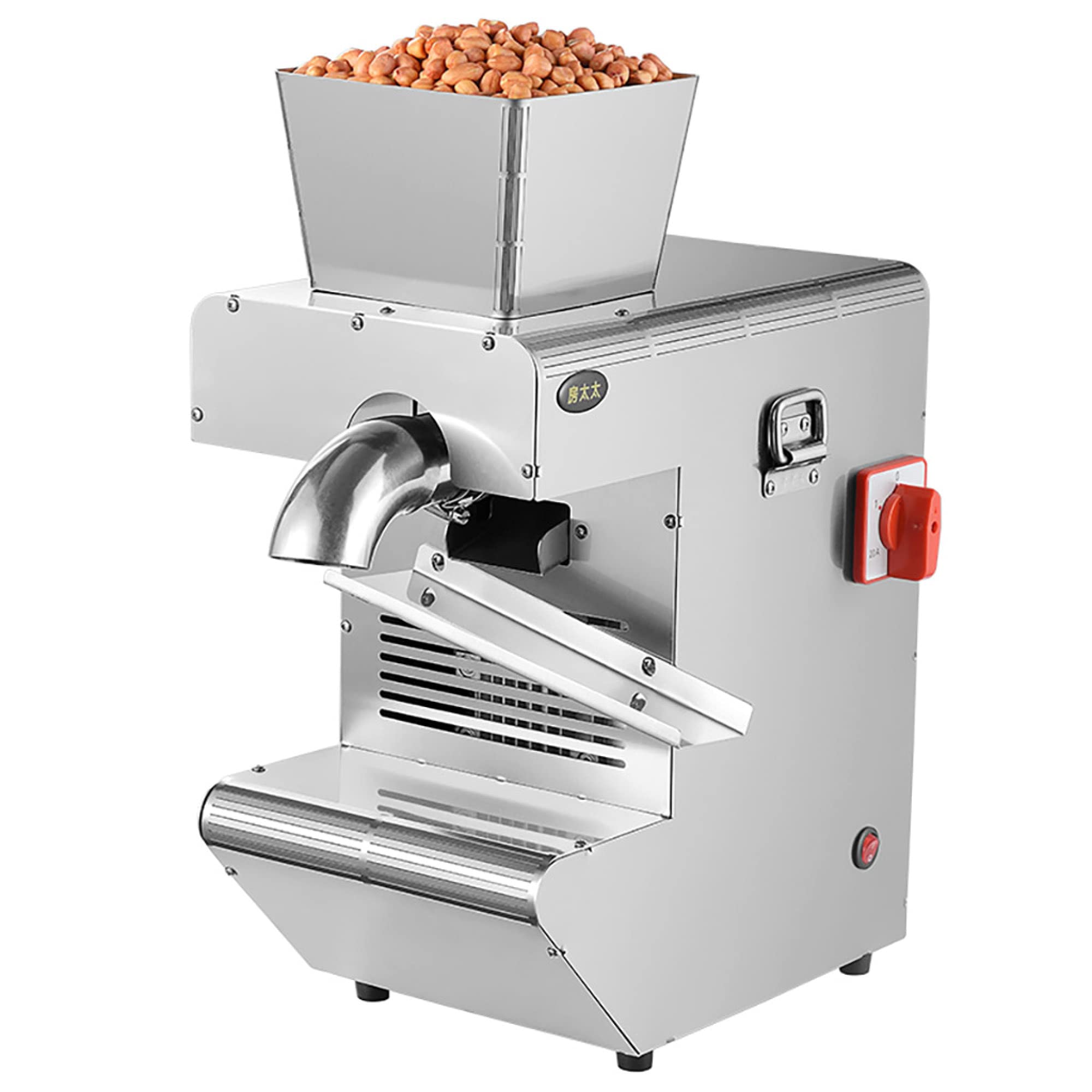 Stainless Steel Oil Press Machine - Large Capacity 48X33X39Cm Timed Oil Extractor for Home & Business Use | Perfect for Making Olive, Peanut, Coconut & Sunflower Seed Oil