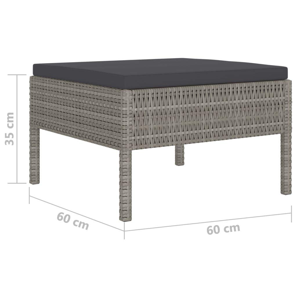 vidaXL 10-Piece Gray Poly Rattan Patio Lounge Set with Cushions - Durable Outdoor Furniture for Garden, Deck & Backyard - Perfect for Relaxing, Entertaining & Sunbathing