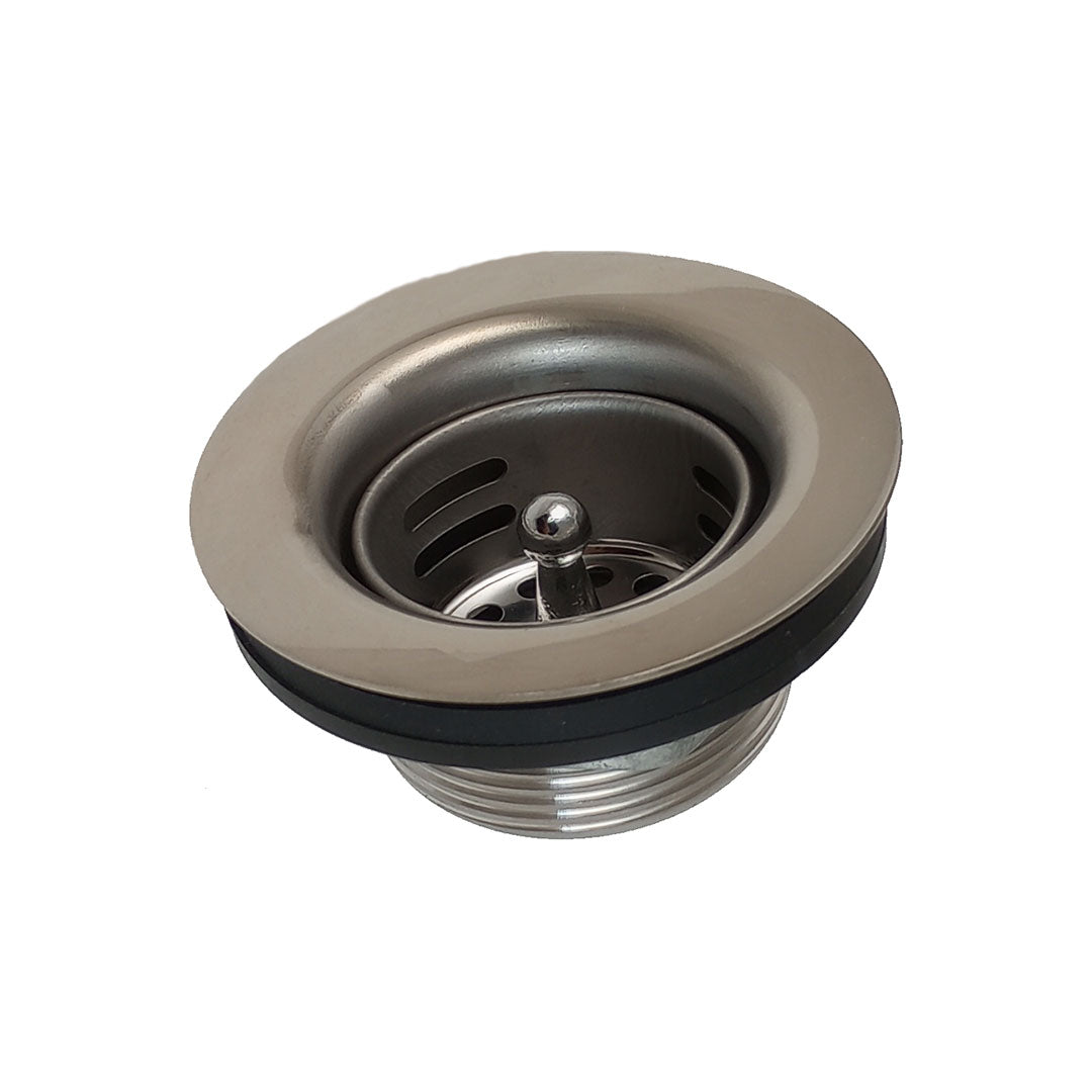 Barista Basics Large Drain Assembly for Commercial Espresso Rinsers - Heavy Duty Stainless Steel Bar Sink Drain for Coffee Shops & Professional Kitchens