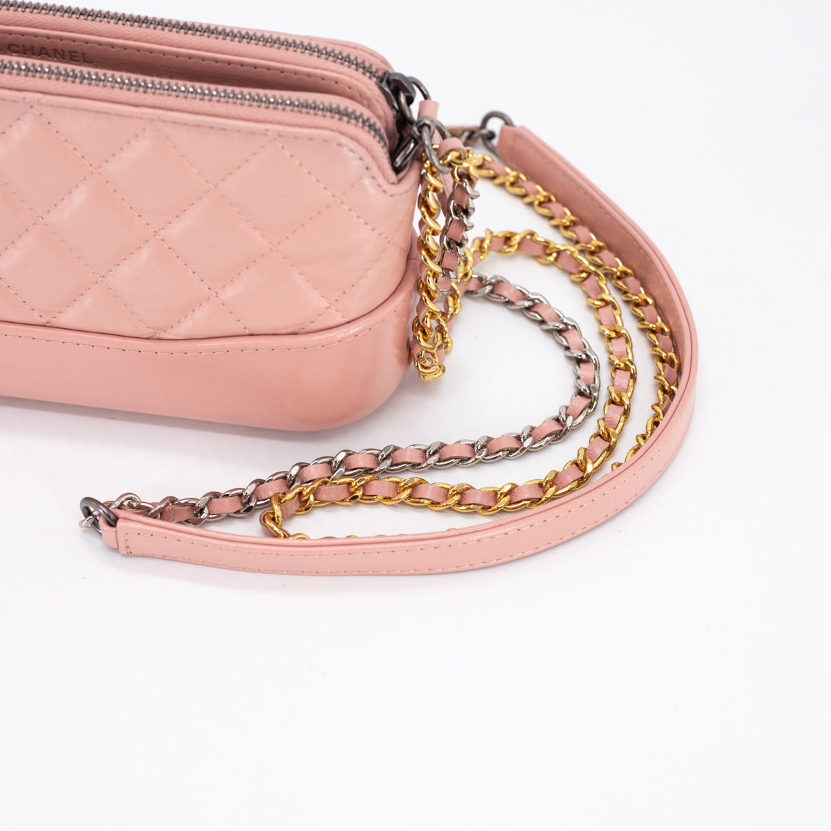 Chanel Quilted Calfskin Gabrielle Clutch On Chain Light Pink Crossbody Bag - Luxury Designer Handbag for Women, Perfect for Evening Parties & Date Nights