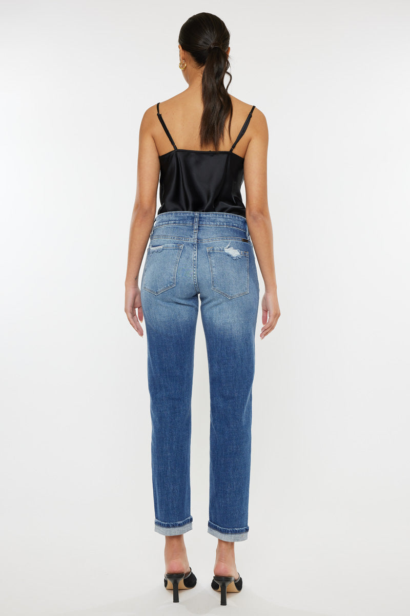 Lexington Mid Rise Boyfriend Jeans for Women - Comfortable Stretch Denim Pants - Casual & Everyday Wear - Perfect for Work, Weekend & Travel