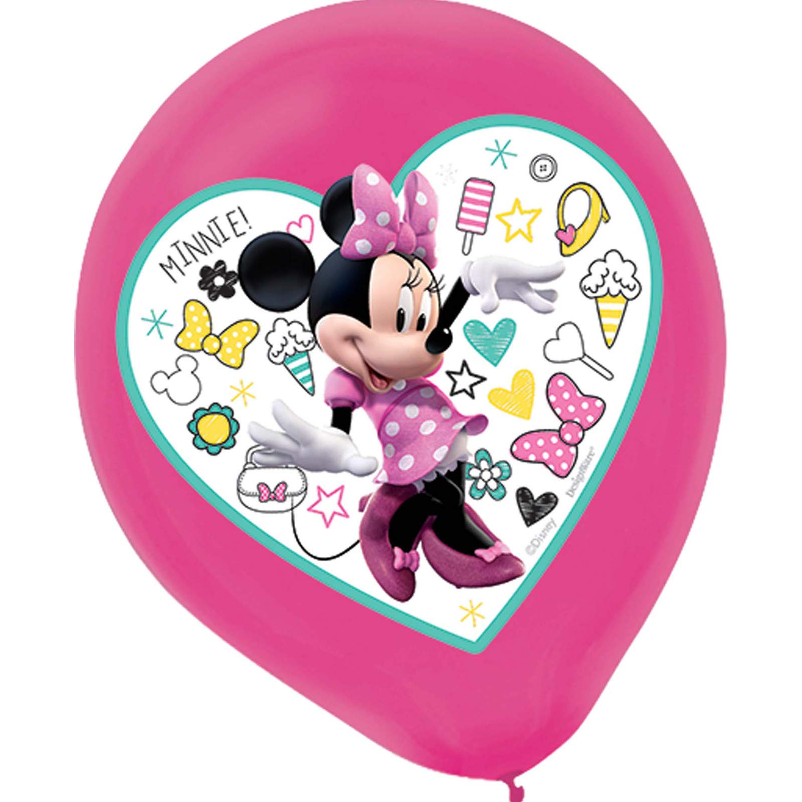 Minnie Mouse Party Balloons (5-Pack) - Latex Balloons for Birthday, Baby Shower & Disney Themed Decorations
