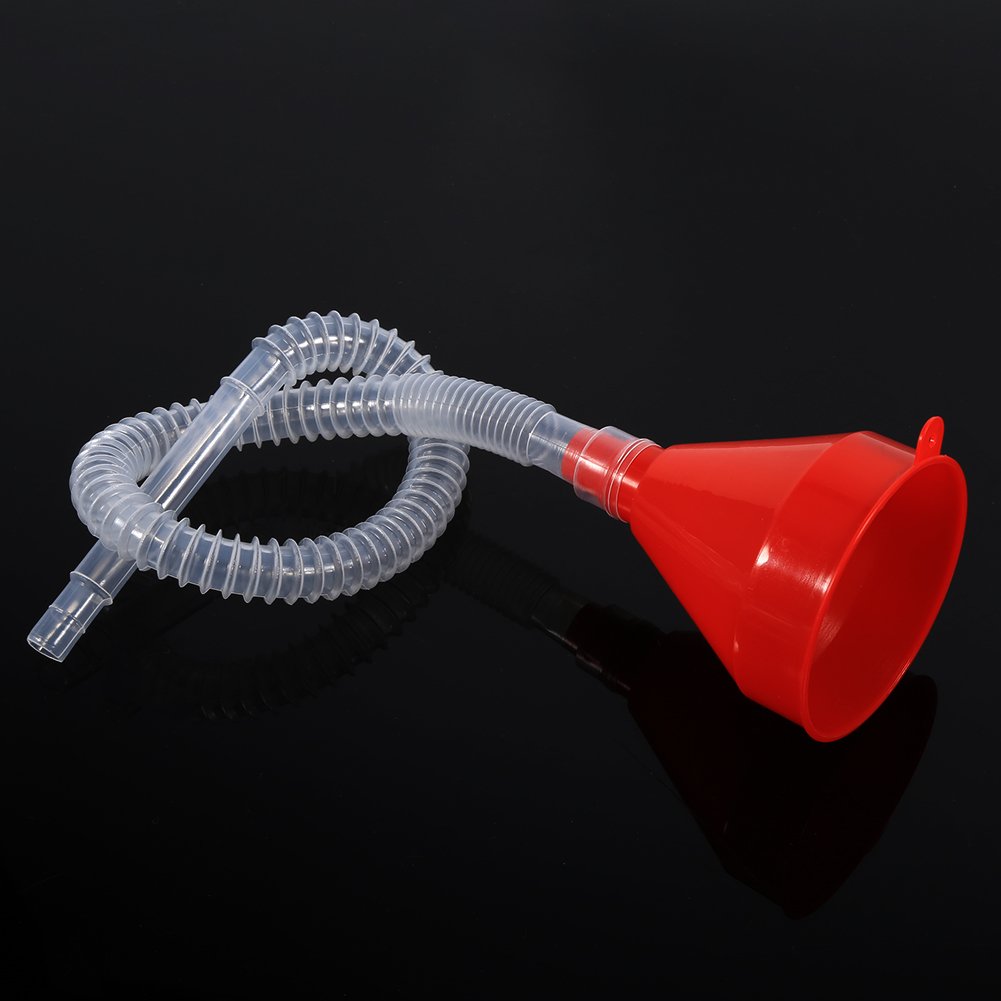 Flexible Plastic Oil Funnel with 8cm Wide Mouth & Long Hose - Engine Fuel Filler Funnel for Cars, Motorcycles, Trucks - Perfect for Garage, DIY Auto Maintenance & Fluid Transfer