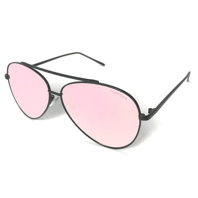 Rose Gold Aviator Sunglasses for Women - Classic Metal Frame UV Protection - Perfect for Driving, Beach & Outdoor Activities