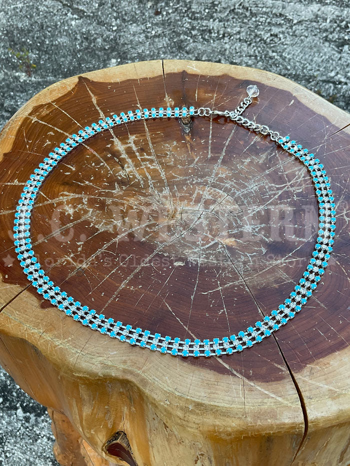 Fashionwest HB61 3T Rhinestone Hatband in Turquoise - Perfect for Cowboy Hats, Western Fashion & Country Music Events